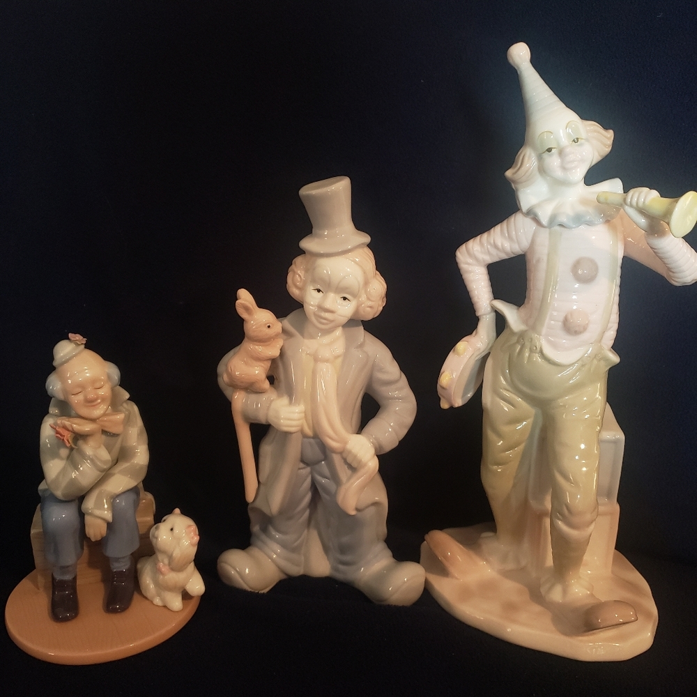Set of 3/Three Ceramic Clowns
